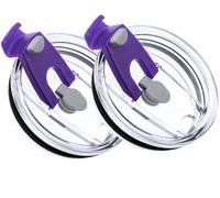 30 oz Tumbler Lids，2 Pack Spillproof Splash Resistant Lid for 30oz Stainless Steel Tumbler Travel Cup Yeti,Rambler, Ozark Trail and more Cooler Cup (Purple, 30OZ)