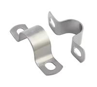 30 Pac 304 Stainless Steel 2 Hole Conduit Clips,U Shaped Pipe Clamps for Water Pipes, Gas Lines & Electrical Cables | 15mm Corrosion Resistant Pipe Brackets with Mounting Screws,Ø 15 mm