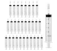 30 Pack 10ml Syringe with Cap, Colostrum Syringe without Needle, Plastic Feeding Syringes Small, Individually Wrapped, for Liquid Measuring, Scientific Lab, Feeding Pet