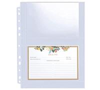 30 Pack 120 Pockets 4x6 Recipe Card Sleeves,3 Ring Binder Recipe Card Protector Pages, Double Sided 2 Pocket Refill Sheets for Recipe Book, 8.5x11 Inch Top Loading Clear Sleeve Sheets