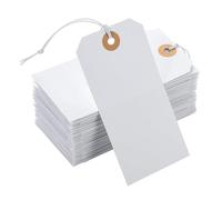 30-Pack 120x60mm Oversized White Merchandise Labels,Labels with String, String-Attached, Writeable Gift Tags, Perfect for Weddings, Birthdays, Arts/Crafts, Packaging