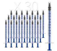 30 Pack 1ml Plastic Syringes With Luer Slip Tip, Individually Sealed with Measurement for Refilling and Measuring Liquids, Scientific Labs Experiment, Feeding Pets, Oil or Glue Applicator (No Needle)