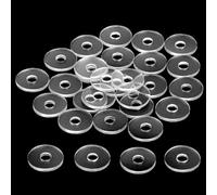 30 Pack 3/4 Inch Clear Plastic Washers, Flat Vinyl Replacement Parts Clear Washer Spacer Nylon Washers for Glass Shower Door Handle Towel Bars Standoff Cap Assemblies