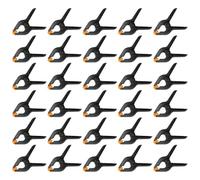 30 Pack 3.5 Inch Plastic Spring Clamps, Black Heavy Duty Clips, Spring Clamps for Backdrop Stand, Woodworking, Crafts, Photography, Banner, Balloon Arch Garland Clips, Small Clamp with Soft Tips