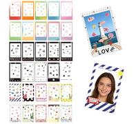 30 Pack 3 Inch Photo Border Stickers, Compatible for Fujifilm Instax Mini EVO/LiPlay/SE/12/11/9/8/7S/40/41/70/50S/90 & Polaroid - 2x3 Instant Film Frames, Self-Adhesive Mini Film Clear Stickers
