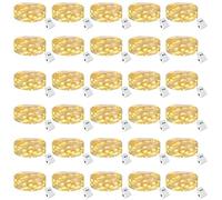 30 Pack 3 Modes LED Fairy Lights Battery Operated, 2M 20LED Small String Lights Battery Powered IP65 Waterproof Silver Wire Mini Lights Indoor Outdoor Decor for Jars, Christmas, Party, Warm White