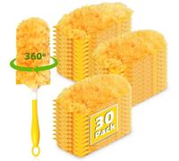 30 Pack 360 Dusters Refills for Dusters, Unscented Heavy Duty Duster Kit Disposable Dusters Refills with 1 Handle for Cleaning Furniture, Blinds, Ceiling Fans