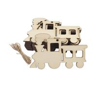 30 Pack 4 Inch Unfinished Wood Train Cutouts Crafts Wooden Train to Paint Train Shape Cutouts Paint Wooden Cars Hanging Ornaments DIY Gift Tags for Home Party Decoration Craft Project