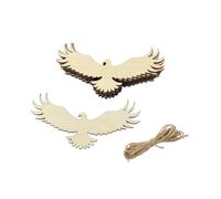 30 Pack 4 Inch Wood Eagle Cutouts Unfinished Wooden Wildlife Eagle Hanging Ornaments DIY Eagle Craft Gift Tags for Home Party Decoration Craft Project