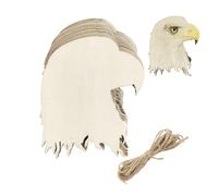 30 Pack 4 Inch Wood Eagles Head Cutouts Unfinished Wood Eagles Head Crafts Wooden Eagles Head Hanging Ornaments DIY Eagles Head Craft Gift Tags for Home Party Decoration