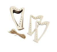 30 Pack 4 Inch Wood Harp Cutouts Unfinished Wooden Harp Hanging Ornaments DIY Harp Craft Gift Tags for Home Party Decoration Craft Project