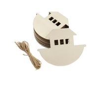 30 Pack 4 Inch Wood Noah's Ark Cutouts Unfinished Wooden Noah's Ark Hanging Ornaments DIY Noah's Ark Craft Gift Tags for Home Party Decoration Craft Project
