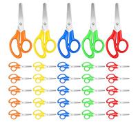 30 Pack 5 Inch Safety Blunt Tip Scissors, Left and Right Hand Compatible, Comfort Grip for Classroom, Teacher, Student, Craft Paper Cutting