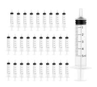 30 Pack 5ml Plastic Syringe without Needle, Sterile Syringe for Feeding, Measuring, Watering, Refilling, Feeding Pet, Oil, Glue Applicator (5ml 30PCS)
