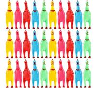30 Pack 6 Inch Screaming Chickens Toys Novelty Squeaky Chicken Toys Yellow Squeaky Rubber Chicken for Party Prank Novelty Favors Family Game Pet Toys Noise Maker
