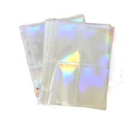 30 Pack 6 Rings A5 Binder Sleeves, 4 Pocket Photo Pages Loose Leaf Binder Inner Sleeves Refillable Photocard Sleeves Photo Album Document Sleeves