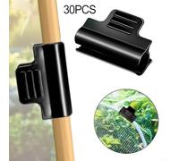 30-Pack Black PVC Greenhouse Pipe Clamps for Raised Bed Hoops, Row Cover Support & Garden Netting - 11mm Diameter Adjustable Plant Clips Compatible