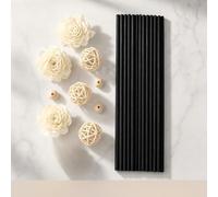 30-Pack Black Reed Diffuser Sticks with Decorative Set - Natural Reed Sticks for Essential Oil Diffuser, Adjustable Length for Large Bottles, Home Fragrance Accessories Decor Kit