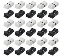 30 Pack Black & White 8mm Fader/Slider Control Knobs For Audio Mixer