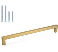 30 Pack Brushed Brass Cabinet Handles 320mm Gold Kitchen & Bathroom Cupboard Hardware Square Stainless Steel Wardrobe Door Pulls Modern Home Décor