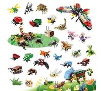 30 Pack Building Blocks for Kids, 10 in 1 Mini Animals Building Block Sets for Classroom Prizes, Birthday, Party Favors Return Gifts, Valentines, Easter Gifts (Insects)