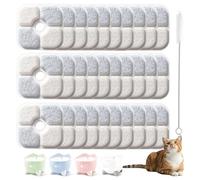 30 Pack Cat Water Fountain Filter Compatible with Catit Pixi Drinking Fountain, Triple Action Water Pet Cat Drinking Fountain Filter Replacement with 1 Cleaning Brush
