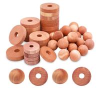 30 Pack Cedar Blocks Cedar Balls 15 Square Blocks 15 Round Balls Natural Scent for Wardrobe Drawer Closet Clothes Storage Freshness