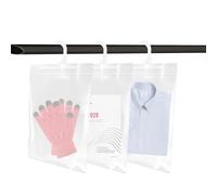 30 Pack Clear Cellophane Bags with Hooks, 26 × 38cm Large Ziplock Bags, Clear Plastic Bags, Resealable Baggies for Home, School Use