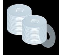 30 Pack Clear Plastic Washers - Flat Transparent Spacers for Bathroom Plumbing Door Hinges Furniture Glass Shower Screens Anti-Wear