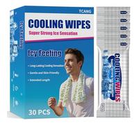30 Pack Cooling Body Wipes, Alcohol-Free Cooling Towelettes Cooling Towel Alternative for Outdoor Sports, Camping, Hiking, Workout & Hot Weather(Green)