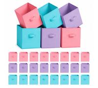 30-Pack Cube Storage Bins, 10.5 Inch Sturdy Fabric Storage Cubes with Handles, 2mm Thick Anti-Sagging Collapsible Storage Baskets for Shelves, Closet Organizers and Storage for Classroom & Home,Muse