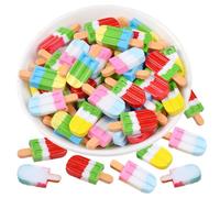 30 Pack Cute Charms Beads Chocolate Ice-Lolly Dessert Ice Cream Resin Charms Slices Flatback Buttons for Handcraft Accessories Scrapbooking Phone Case Decor Jewelry Making (Ice-Lolly)