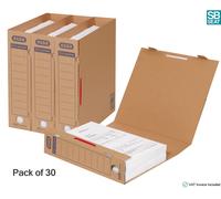 Elba Tric System 83523 A4 Archive Folder for Approximately 500 Sheets/Pack of 30 / Natural Brown