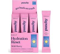 30 Pack Electrolytes Sachets - Fast Absorbing Hydration Sachets - Rehydration Sachet Packed with Vitamins - No Artificial Sweeteners or Preservatives - Wild Berry Electrolytes Powder by Punchy