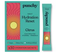 30 Pack Electrolytes Sachets - Fast Absorbing Hydration Sachets - Rehydration Sachet Packed with Vitamins - No Artificial Sweeteners or Preservatives - Citrus Electrolytes Powder by Punchy
