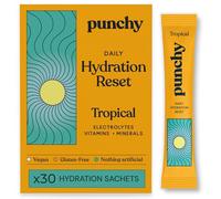 30 Pack Electrolytes Sachets - Fast Absorbing Hydration Sachets - Rehydration Sachet Packed with Vitamins - No Artificial Sweeteners or Preservatives - Tropical Electrolytes Powder by Punchy