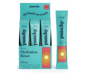 30 Pack Electrolytes Sachets - Fast Absorbing Hydration Sachets - Rehydration Sachet Packed with Vitamins - No Artificial Sweeteners or Preservatives - Citrus Electrolytes Powder by Punchy