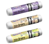 30 Pack Extra Strong Pedal Bin Liners 15L Scented Tie Handle Bags Assorted Fragrances for Kitchen Bathroom Office