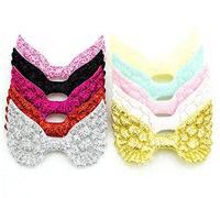 30 Pack Glitter Angel Wings Appliques Sew on Patches Trim for Hair Accessories Cake Topper Scrapbook Dollies Embellishment DIY Craft Supplies (Multi)