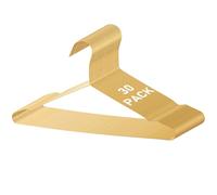 30 Pack Gold Metal Hangers, 42cm Stainless Steel Clothes Hanger with Ball Tip Design, 3.0mm Thick Rustproof Coat Hangers for Closet, Laundry & Clothing Store