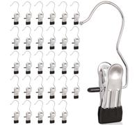 30 Pack Heavy Hanger Clips for Closet, Laundry Hooks Hanging Clips with, Clothespin for Clothes Pants,Clothes Pins Multi-Purpose Clip Big Hangers & Pants Clip Hangers for Hats Socks Towels Travel