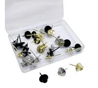 30 Pack I Shape Metal Push Pins Bulletin Board Cork Notice Pins Flat Head Push Pins for Thumb Tacks Wall Hooks