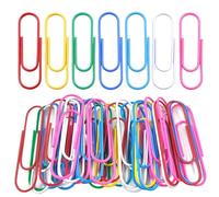 30 Pack Jumbo Paper Clips 4 Inch (10cm) Coloured, Vinyl Coated Paperclips, Multicolored Large Mega Paperclips Rustproof Sheet Holders for Organizing Files Documents Home Office School Supplies