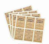 30 Pack Kraft Paper Homemade Vanilla Labels, 1.5×2 Inch Square, for Madagascar Vanilla Beans & Vodka Extract, Ideal for DIY Vanilla Bottles, Jars & Kitchen Pantry Storage (30)