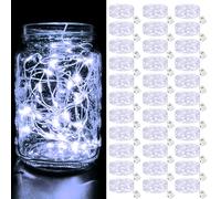 30 Pack LED String Lights Battery Operated, 2M 20LED 3 Modes Small Fairy Lights Battery Powered, IP65 Waterproof Copper Wire Mini Bottle Lights Indoor Outdoor for Jars, Christmas, Party, Cool White