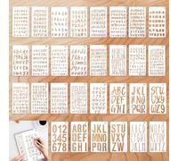 30 Pack Letter Stencils for Painting Reusable Alphabet Stencil Large Plastic Assorted Styles Sizes Stencil Set for Card Scrapbook Wood Wall Windows Rock Sign DIY Chalkboard
