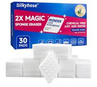 30 Pack Magic Sponge Eraser, 2X Density Extra Thick Melamine Sponge, Multi-Functional Household Cleaning Pad for Bathroom Kitchen Dish Furniture Floor Wall Cleaner, Non-Scratch Scrub Foam