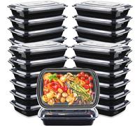 [30 Pack] Meal Prep Containers Reusable 1 Compartment, Microwave, Freezers & Dishwashers Safe - BPA Free Food Prep Containers with Lids - Stackable
