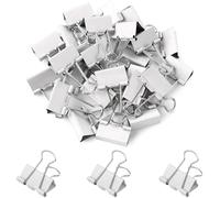 30 Pack Medium White Binder Clips 1-1/4 Inch (32 mm), Colored Middle Size Paper Clamps, Large Big Paper Clips for Office Home School Business 1.25"