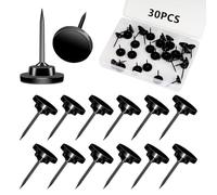 30 Pack Metal Push Pins Thumb Tacks for Walls Multipurpose Drawing Pins for Cork Board Bulletin Board Maps Office Home Decor (Black)